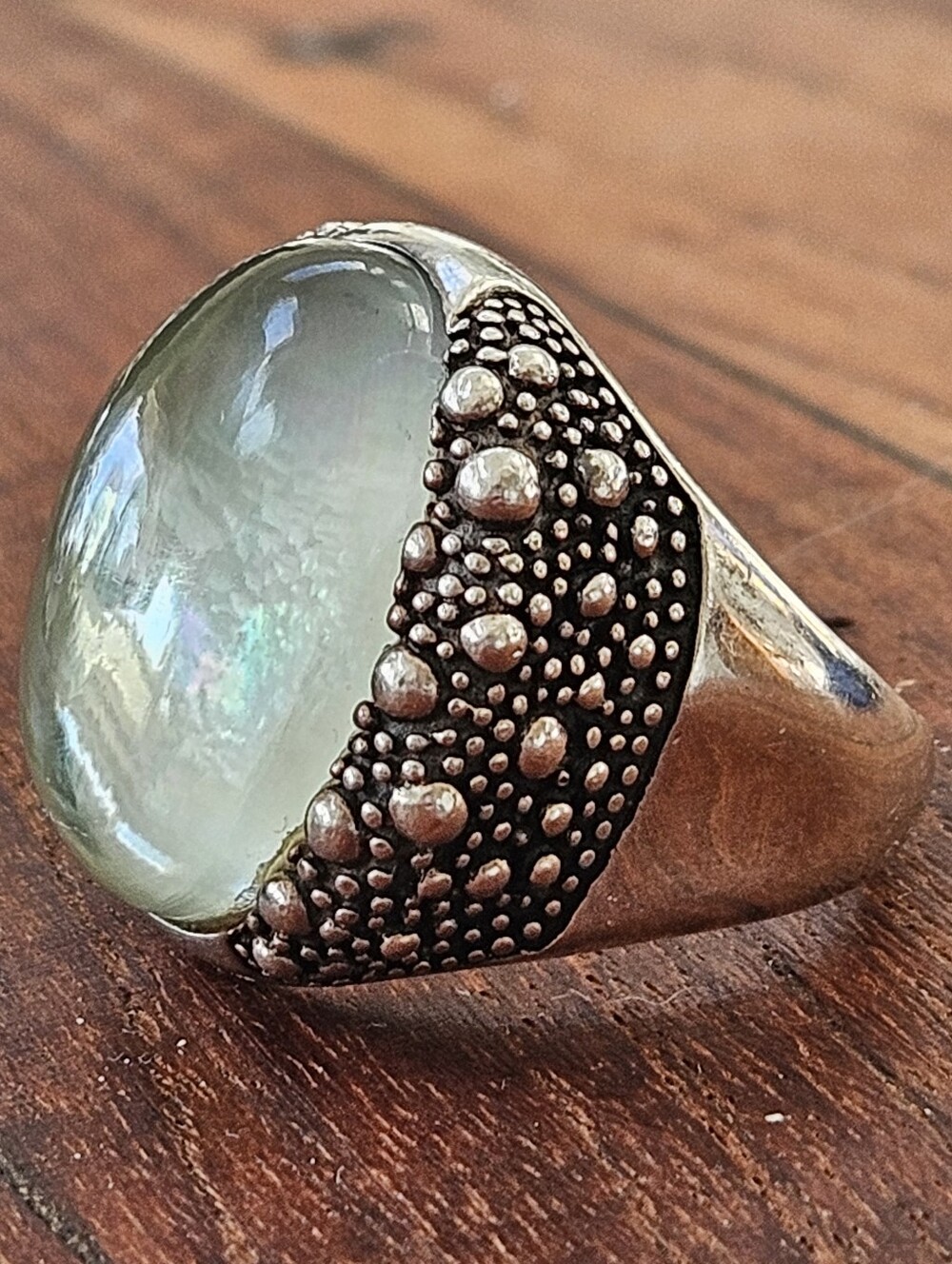 Michael Dawkins Starry Night Ring MOP Mint Quartz Doublet Sterling Silver